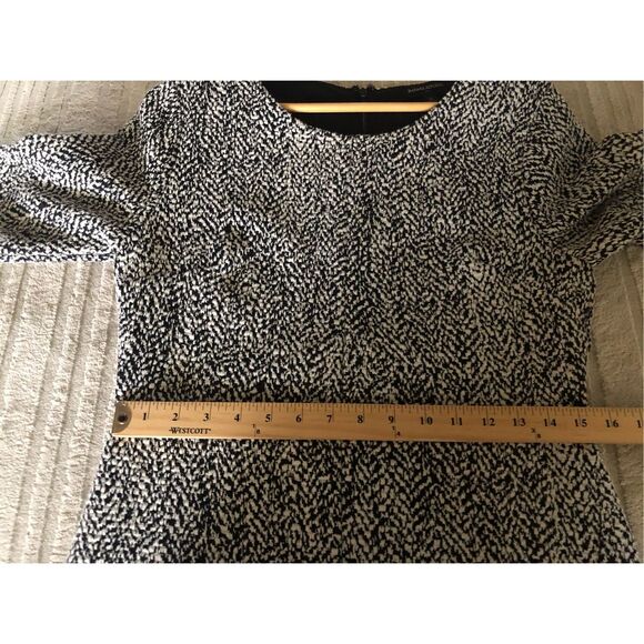 Banana Republic Short Sleeve A-Line Dress Herringbone Print Sz 10 - Picture 11 of 13